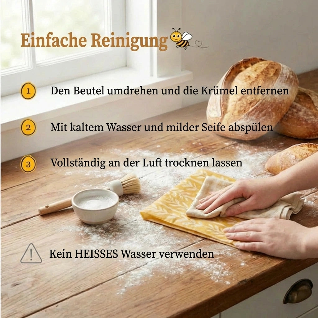 Hochwertige Brottüten aus 100 % Baumwolle und Bienenwachs